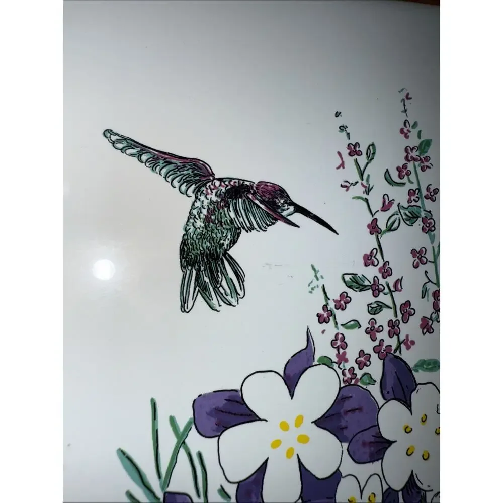 Hand Painted Ceramic Colorado Tile In Wood Frame 7